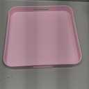 Square Pink Decorative Serving Tray with Handles, Versatile Ottoman Tray for Coffee Table, Entertaining, Outdoor Patio, Living Room, 13”*13”*1.6”