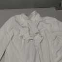 Max Studio London Ruffled Three Quarter Sleeve Blouse White, Size M
