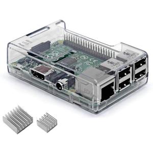 iUniker Raspberry Pi 3B+ Case - Transparent with Heatsink - Access to All Ports