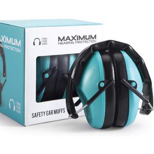 Pro For Sho 34dB NRR Hearing Protection Ear Muffs  Highest NRR Compact Design Ear Protection for Loud Events & Sensory Use (Standard, Teal)