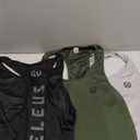 NELEUS Men's 3 Pack Dry Fit Y-Back Muscle Tank Top (Large, Black/Grey/Olive-green)