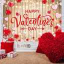 Happy Valentine's Day Backdrop Red Pink Love Hearts Rustic Wood Photography Background for Valentine's Day Party Decoration Photo Booth Props Romantic Event Supplies 8x6FT