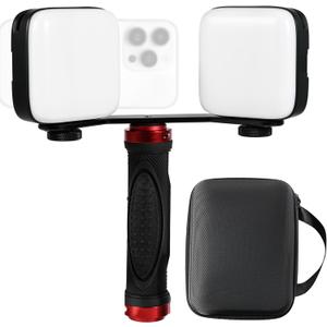 Portable Dental Light for Photography, Rechargeable Cell Phone Dental Camera Fill Light for Video Recording Makeup, Adjustable Brightness Led Video Photography Lighting Kit with Storage Bag