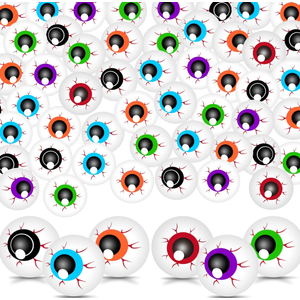 48 Pcs Halloween Eyeballs 1.6 in Plastic Scary Eye Balls Realistic Ping Pong Eyeballs Horror Props Fake Colorful Table Tennis Balls for Halloween Party Terror Props Decor