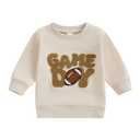 Toddler Baby Girl Boy Fall Clothes Football Game Day Sweatshirt Tops Crewneck Pullovers Shirt Kids Football Outfit (Beige Game Day,3-4T)