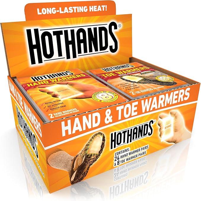 HotHands Hand & Toe Warmers - Long Lasting Safe Natural Odorless Air Activated - 24 Pair Hand & 8 Pair Toe