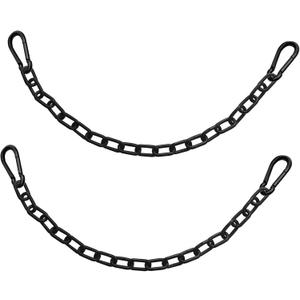 2Pcs 23 Inch Black Heavy Duty Hanging Chains with 4 Carabiners, Chair Hardware for Indoor Outdoor Playground Hanging Chair Hammock Punching Bags 800 LB Capacity (Black Metal Chain-23 Inch-2 Packs)