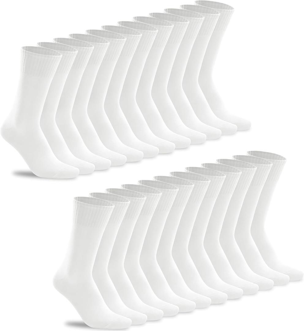 HAVE A TREE Mens Dress Socks White Long Socks For Business Men Casual Socks 3-12Pack (One Size)