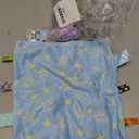 CREVENT Tag Security Blankets for Babies, Soft Small Loveys for Boys, Baby Comforter Sensory Blanket, Great Gifts for Birthday Baby Shower - 10"X10" Blue Star + Purple