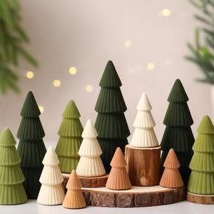 Pinkunn 12 Pcs Neutral Mini Christmas Tree Decorations, Indoor Modern Velvet Christmas Tree, Xmas Tabletop Winter Home Minimalist Decor for Holiday, Entryway Table Mantel Centerpiece