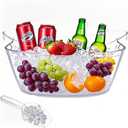 1pcs 6L Ice Bucket with 1pc Scoops ,Large Clear Acrylic Ice Bucket for for Wine Champagne Mimosa Cocktail Bar Picnic Fruit Storage Basket (1PC 6L)