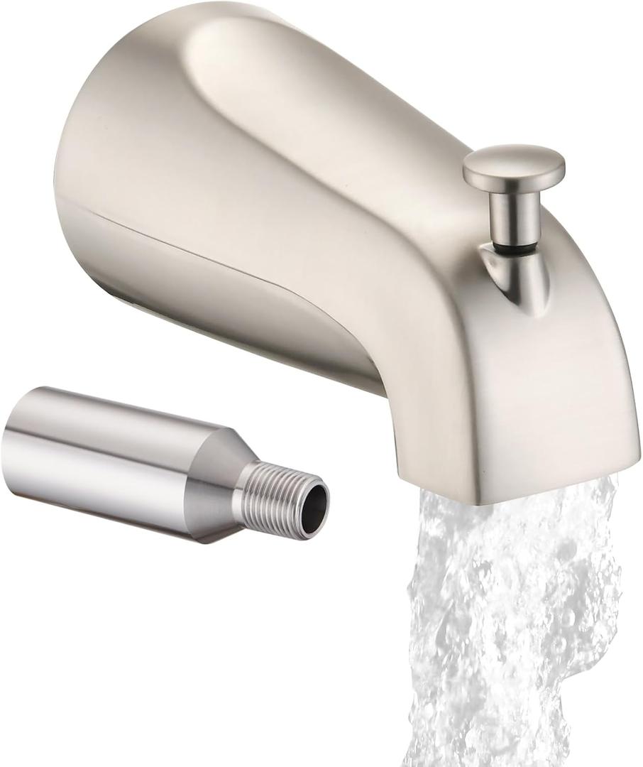 Replacement for Delta All Metal Bathtub Spout with Diverter, Tub Spout (Universal Fits 3/4" Thread Pipe),Compatible with Delta's RP33794 Tub Spout Adapter(Brushed Nickel,Simple)