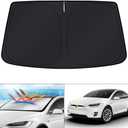 KUST Windshield Sun Shade for 2016-2024 2025 Tesla Model X Tesla X Accessories Sunshade Window Sun Visor Protector Foldable Blocks UV Rays Keep Your Car Cooler