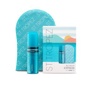 St.Tropez Self Tan Express Mini Kit: Travel-Sized Light/Medium/Dark 1-3 Hour Express Mousse and Tanning Applicator Mitt, Even & Natural, Vegan (1.69 Fl Oz (Pack of 1), Brown)