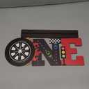 Race Car ONE Letter Sign Wooden Table Centerpiece Lets Go Racing Checkered Theme 1st Birthday Party Decoration Supplies Milestone Cake Smash Baby Shower Photo Prop Table Decor for Baby Boys