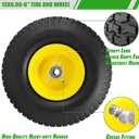 2PCS 15x6.00-6 Lawn Mower Tires, 4 Ply Tubeless 15x6-6 Front Tire Assembly Replacement for Craftsman/John Deere/Cub Cadet Riding Mowers,570lbs Capacity,3" Offset Hub,3/4" Bushing