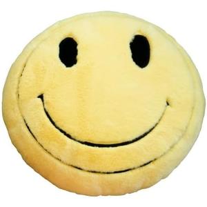 Urban Lifestyle Happy Face Decorative 18" Throw Pillow, Soft Plush Emoji Cushion for Living Room, Bedroom, Couch or Office