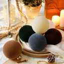 6 Pcs Christmas Velvet Balls 4 Inch Large Flocked Christmas Hanging Ornaments Mixed Color Handmade Velvet Balls Xmas Tree Ornaments Xmas Tree Bulbs for Wedding Anniversary Party