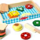 Melissa & Doug Wooden Sandwich-Making Pretend Play Food Set Food Toys for Kids Play Kitchen for Ages 3+