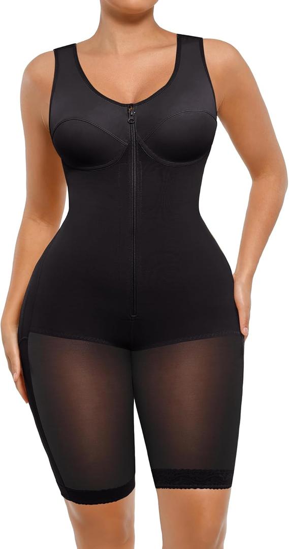 FeelinGirl Shapewear Tummy Control Post Surgery Body Shaper Compression Garment Butt Lifter (Small, Black)