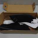 KIDMI Women's Suede Clogs with Back Strap Men's Leather Mules Cork Footbed Slip on Potato Shoes (14 Women/12.5 Men, Black)