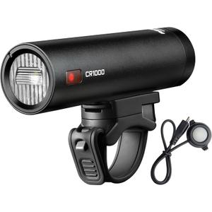 RAVEMEN CR1000 Bike Light 1000 Lumens with T-Shaped Beam for Night Riding, Bike Front Light with IPX6 Waterproof Aluminum Housing, Rubber Strap Mount