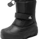 NORTIV 8 Kids Snow Boots Boy's Girl's Waterproof Cold Weather Classic Booties Hiking Outdoor Shoes (Little Kids/Big Kids) (Black, Size 3)