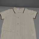 Arshiner Boys Button Down Shirt Short Sleeve Knit Shirt Summer Vintage Fashion Casual Beach Shirts for Kids 7-8 Years (Beige)
