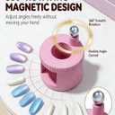 Rotating Magnet for Nail Polish Rotating Magnet Uniform Magnetic Force Rotatings Cat Eye Magnets Tool for Nails Magnetic Nail Tool Ball Uniform Magnetics Force U Shaped Cat Eye Set(White)