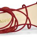 Allegra K Women's Lace Up Block High Heels Sandals (9, Red)