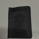 Genuine Leather Passport Holder Travel Wallet RFID Passport Cover Case for Women Men (Black)