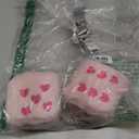 Pair 3 Colorful Heart Embroidered Fuzzy Plush Dice, Soft Plush Car Decoration Hanging Ornaments, Couple Car Decorative Vintage Accessories for Rearview Mirror Decorations(Pink Rose Red Dots)