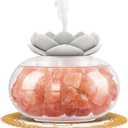 Essential Oil Diffusers Aromatherapy Diffuser: Vyaime Salt Lamp Diffuser for Home Bedroom Office, Pink Crystal Himalayan Cute Lotus Auto Shut-Off 7 Colors LED Night Light - VY0110 (Multi Color)
