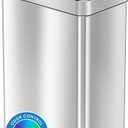 iTouchless 18 Gallon Wings Open Kitchen Trash Can with Lid and Odor Filter, Dog Proof Lid Lock 68 Liter Slim Stainless Steel Garbage Bin Home Office Bedroom Living Room Large Capacity Wastebasket
