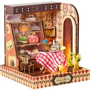 BenBen DIY Miniature House Kit, Cake Shop Model Craft Kits, Furniture, Mini Doll House Building Kit for Adults, Teens, Tiny Dollhouse Diorama for Stress Relief, Home Dcor