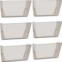 Clear Acrylic Single Pocket, Plastic Hanging Wall Mount File Holder for Office Home (Gray, 6 Pack)