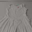 QINSEN Women's Square Neck Tennis Dress Pleated Sleeveless Built in Shorts Golf Athletic Dress with Pockets L White