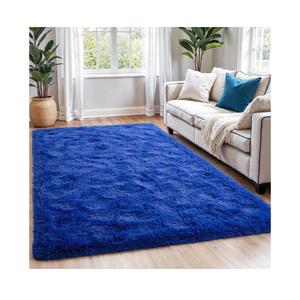 Zentavio Blue Rug Boys Rugs for Bedroom 9x6 Dark Blue Carpet Nursery Aesthetic Kids Playroom Navy Area Rugs for Teen Home Decor Fluffy Shag Bedside Floor Living Room Carpet, Navy Blue 