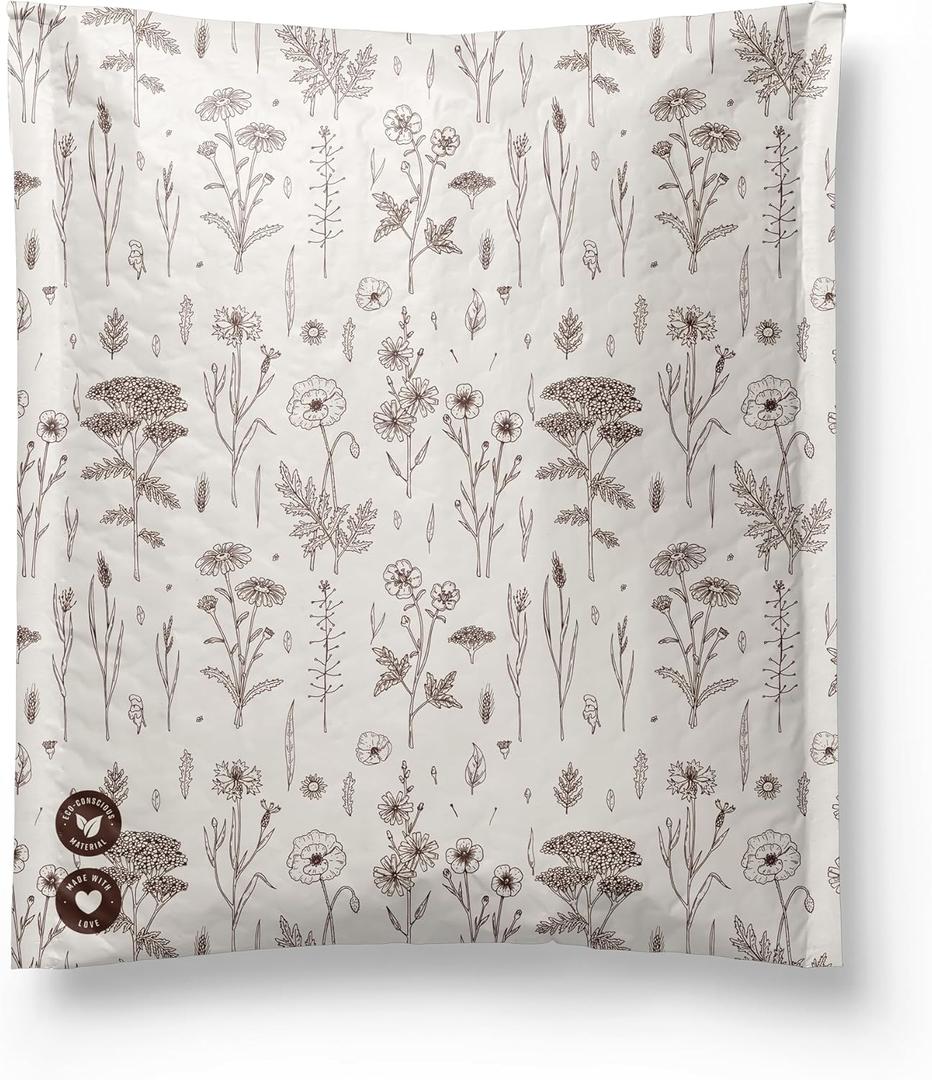 Bubble Mailers 10x13-25 Pack Biodegradable Shipping Bags for Clothes - Impack Self-Seal Protective Thick Mailing Envelope for Accessories & Clothing - Wildflower