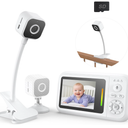 NUOTUN Baby Monitor with Camera and Audio, Baby Monitor No Wifi with Clip for Crib & Stand, Portable 2.8’’ HD Monitor 1080P Video, NightVision, VOX, 2Way Audio, Temp Sense & Lullabies, SD card Includ
