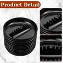 12 Pcs Plastic Ash Trays, Large Round 6.8" Vintage Ashtray Sets for Smokers Outdoor Indoor Home Office Patio Bar Restaurant Tabletop (Black)