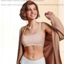 Werkiss Wireless Bralettes Natural Lift Racerback Bras for Women No Underwire Light Support Sports Bra (L)