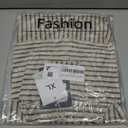 Womens Striped Button Down Shirts Casual Collared Short Sleeve Blouses Tops (XL)