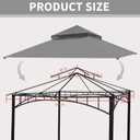 Gazebo Replacement Canopy 10x10 Ft Compatible with SUNJOY Madaga Target Gazebo Frame Model L-GZ136PST, L-GZ136PST-2/7/9 (Grey)