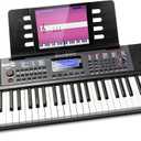 RockJam 61 Key Keyboard Piano with Pitch Bend, Power Supply, Sheet Music Stand, Piano Note Stickers & Simply Piano Lessons