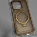 Reukdnv Magnetic for iPhone 15 Pro Case, Military Drop Protection, Compatible with MagSafe, Slim Translucent Matte Shockproof Protective Phone Case with 360 Spin Stand 6.1", Desert Gold