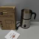 Milk Frother and Steamer, PARIS RHNE 4 in 1 Detachable Milk Steamer, 500ml Hot Chocolate Maker and Milk Warmer with Hot & Cold Foam, Dishwasher Safe, All Stainless Steel