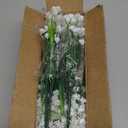 TURNMEON 20 Bundles Artificial Flowers for Outdoors,Summer Spring Grass Camellia Fake Flowers Plastic Plants,UV Resistant No Fade Faux Greenery for Gardens Porch Planter Cemetery Decor 500 Head(White)