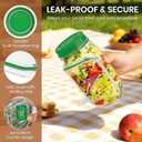 Layered Salad Container BPA-Free Plastic Mason Jar with Leak-Proof Lid Separated Dressing Cup Silicone Seal Leak-Proof Salad Jar with Dressing Reusable Meal Prep Container for Fresh Salad