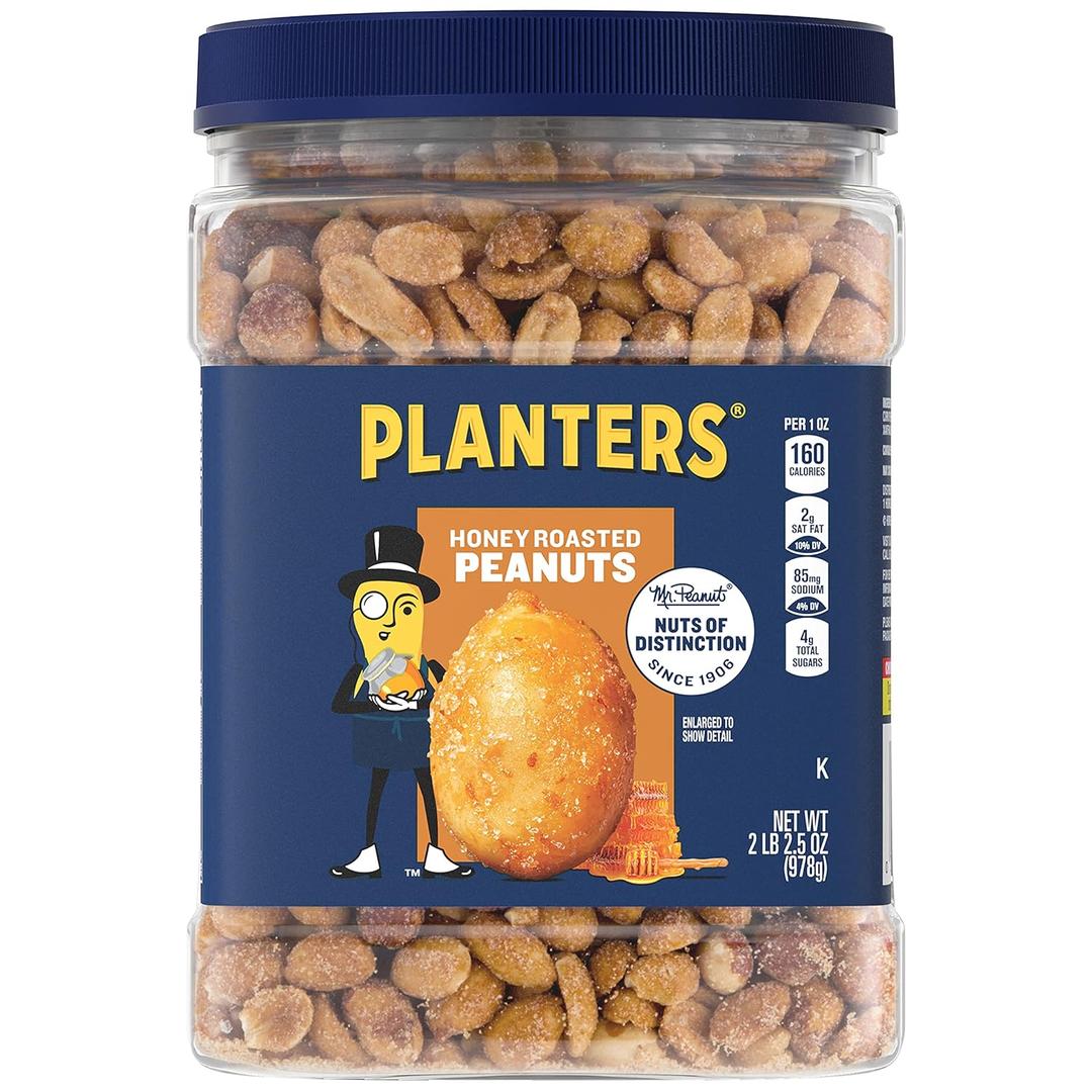 PLANTERS Honey Roasted Peanuts (2.16 lb Container) 6PK (EXP 10/01/26)